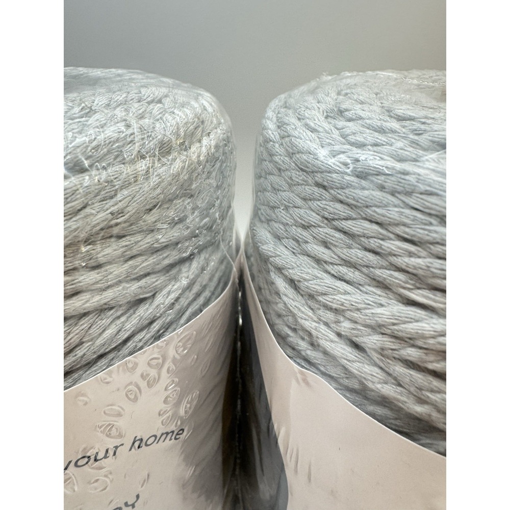 Macrame Cord 5mm Light Gray 3 Rolls 327 Yards Cotton Rope Lot 322A New - Picture 7 of 9